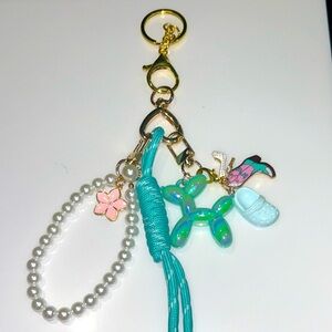 Charming Keychain with Pearls and Charms